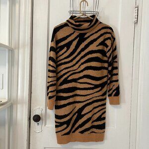 Tiger Print Sweater Dress